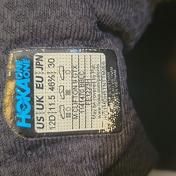 Hoka Clifton 9 Black Athletic Shoes - Picture 6 of 7